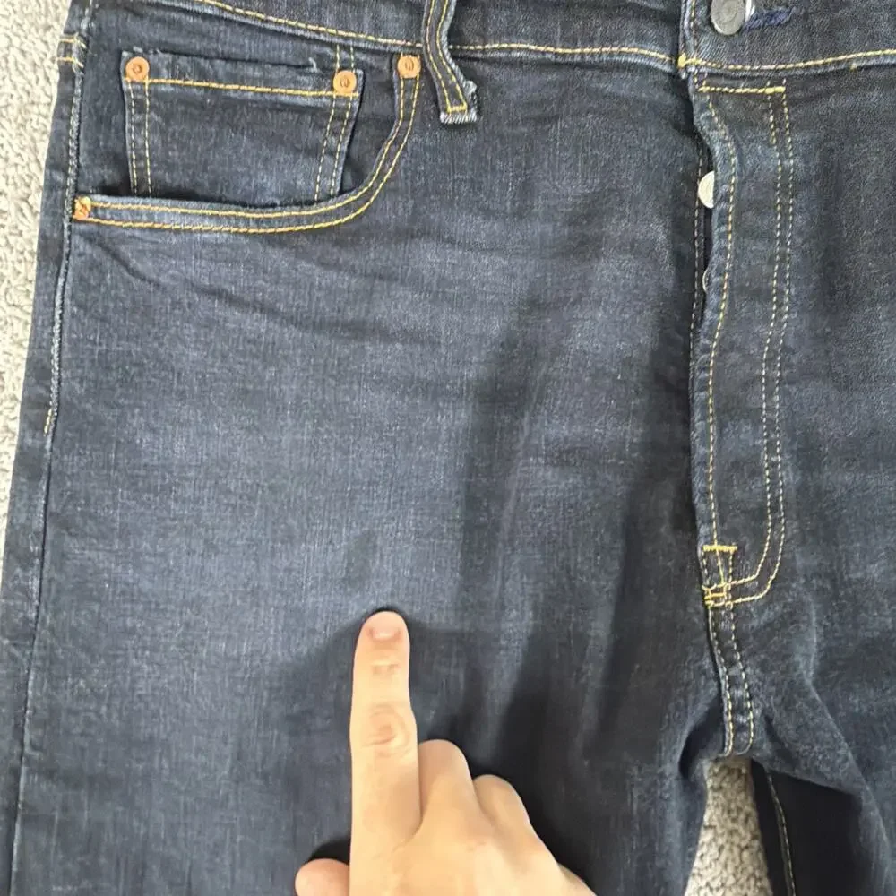 Levis 501 XX Jeans Mens 40x30 Rigid Indigo STF Raw Denim Stretch Straight Leg